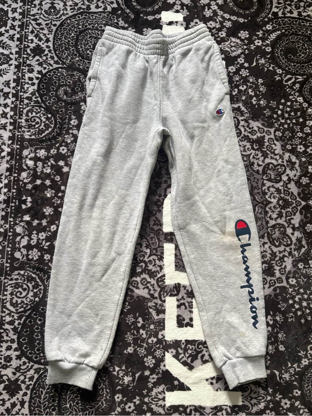 Champion Kids' Gray Logo Jogger Sweatpants Size Kids Medium